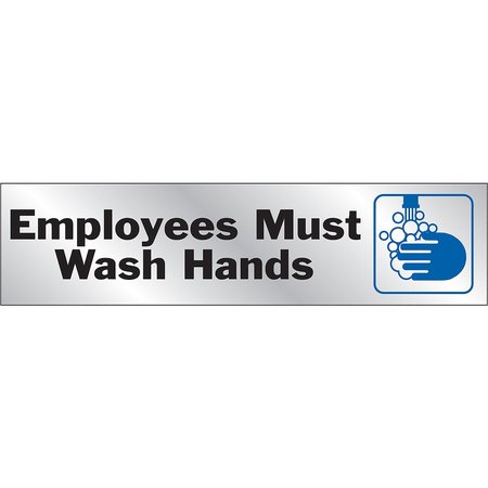 HY-KO Employees Must Wash Hands Sign 2" x 8", 10PK B00043